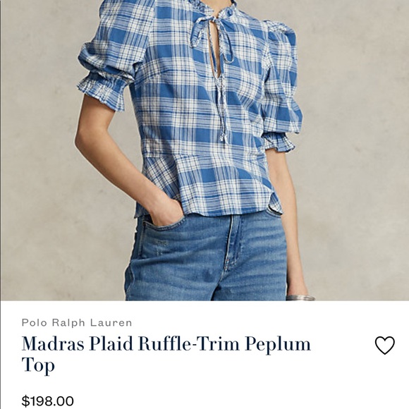 🎉Ralph Lauren peplum button up shirt. Size 6 - Picture 4 of 4